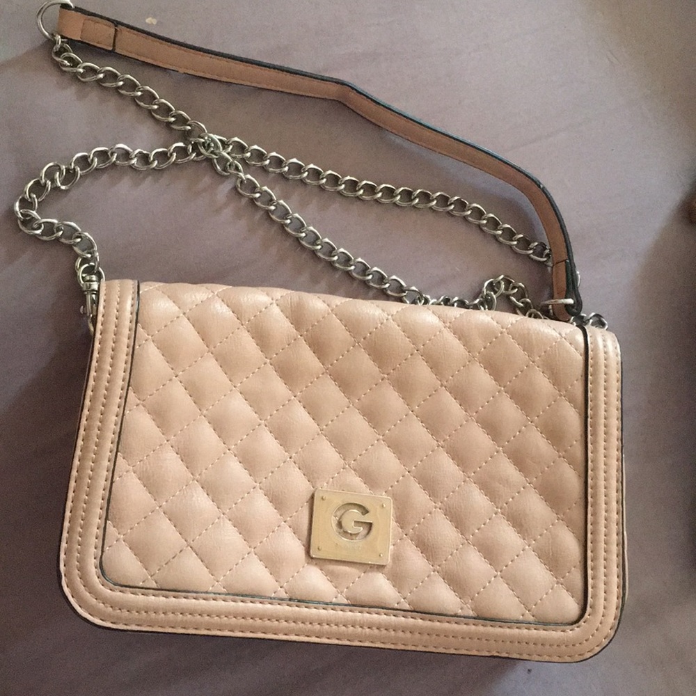 Baby pink guess crossbody bag